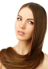 Naklejka premium Beautiful young girl with long