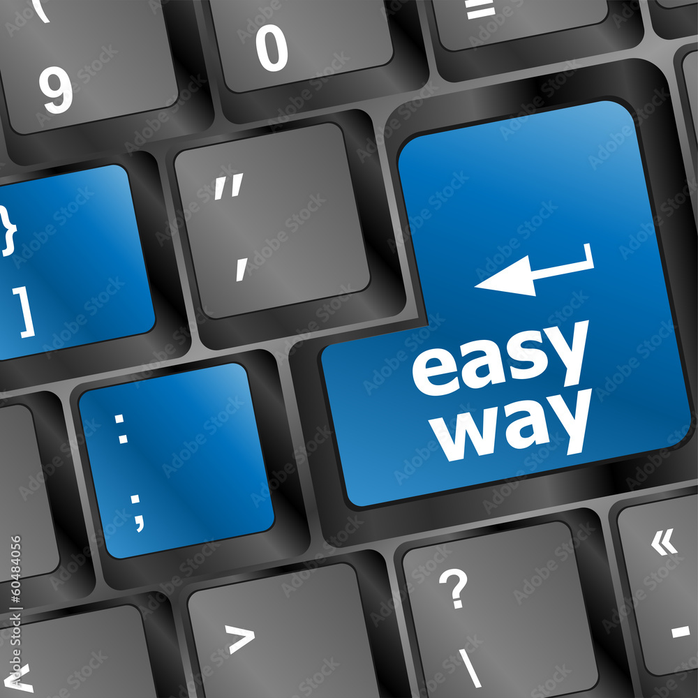 Poster easy way button on computer keyboard pc key