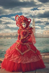 Gordijnen Red heart shaped carnival dress © captblack76
