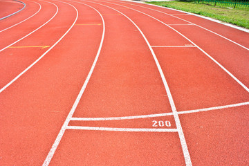 Fototapeta premium Running track rubber standard red color