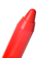 Red chubby stick on white background.