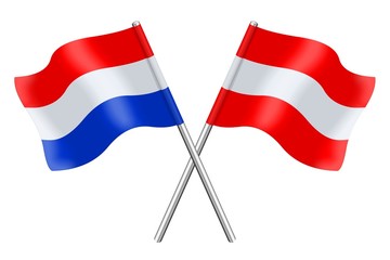 Vlaggen : Nederland en Oostenrijk