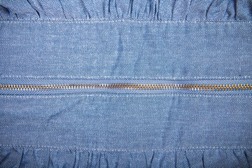zipper on denim background