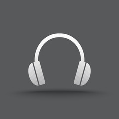 Vector of transparent headphones icon on isolated background