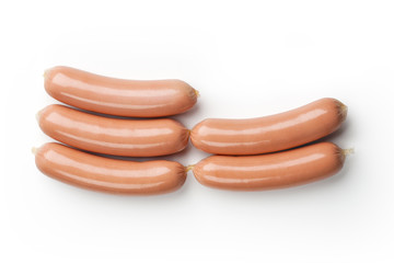 Fresh sausages isolated on white