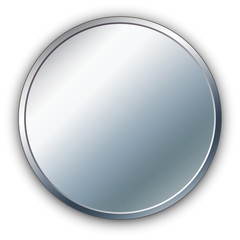 Round silver vector medal.