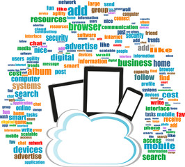 connection on digital tablet pc and modern smart phone