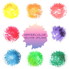 Naklejka premium Bright watercolor vector spots