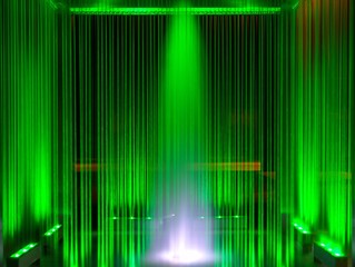 Fountain, green illuminated, abstract as background