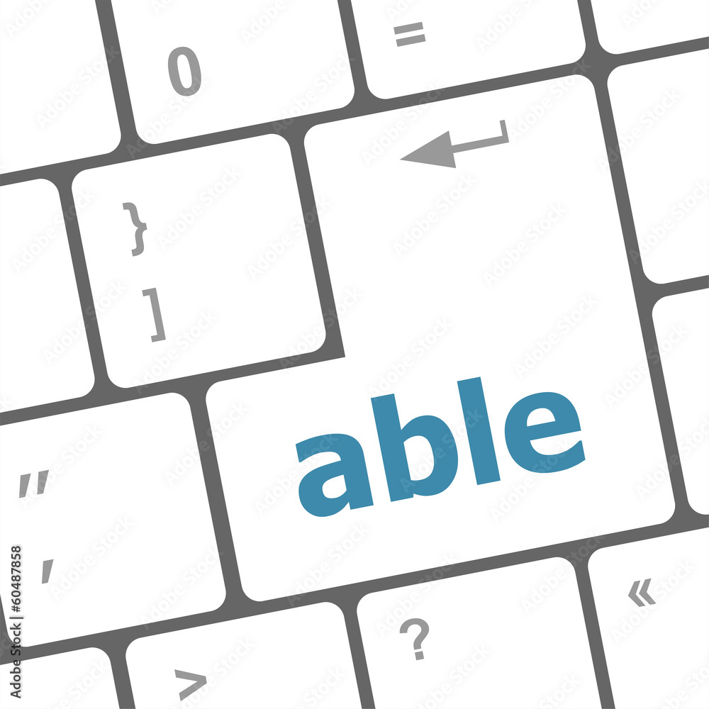Poster modern computer keyboard key with able text on it