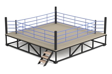 realistic 3d render of boxing ring