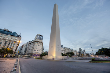 The Obelisk (El Obelisco) in Buenos Aires.