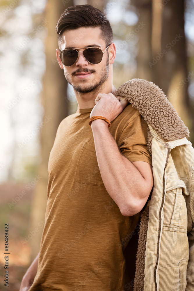 Wall mural Great looking male model outdoor