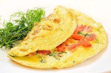 Omelet with tomatoes and herbs