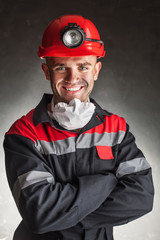 Smiling coal miner