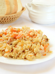 Rice with vegetables and meat