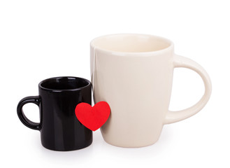 black and white cup with red heart