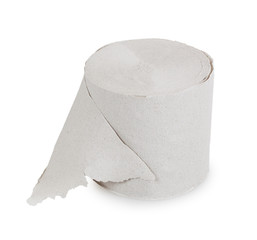 gray roll of toilet paper