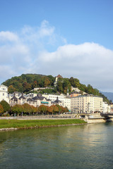 Fototapeta na wymiar Salzach river in Salzburg, Austria