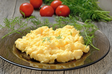 Omelet with herbs and vegetables