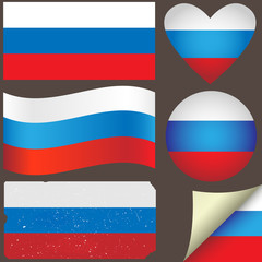 Russia icon set of flags. Fully editable EPS10 vector.