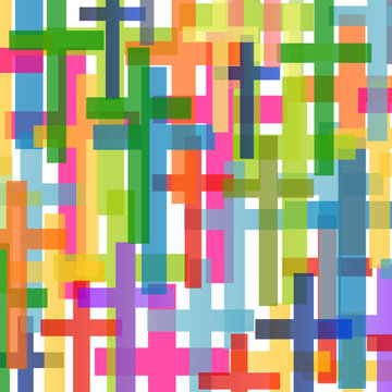 Christianity religion cross mosaic concept abstract background v