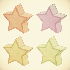 Obraz premium Paper texture,3D Star recycled paper on vintage tone background