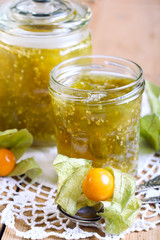 Homemade winter cherry jam