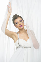 Fototapeta premium Bride with bright makeup