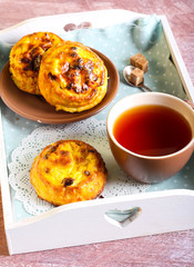 A bun and cup of tea