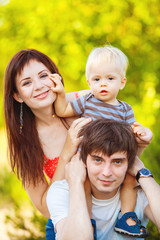 happy family having fun outdoors