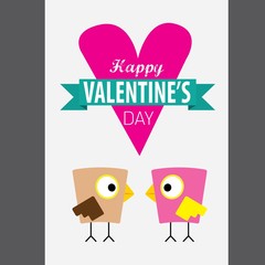 valentine day love beautiful card with cute love couple birds