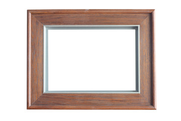 Wood frame on white background