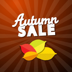 Retro Vector Autumn Sale Background