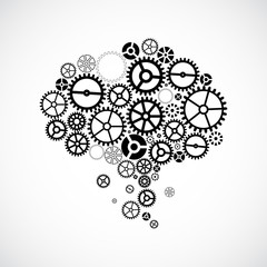 Abstract technology background. Cog wheel theme/ brain form