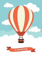 Obraz premium Hot Air Balloon Vintage Graphic