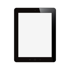 tablet computer with blank screen on isolated background