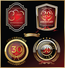 Anniversary sign collection, retro design
