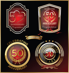 Anniversary sign collection, retro design