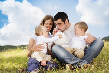 Fototapeta premium Happy family in nature