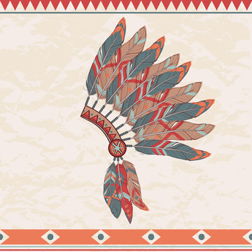 Vector illustration of native american indian chief headdress