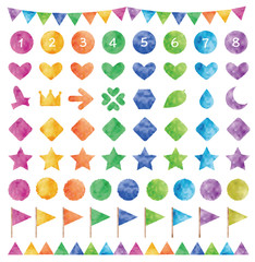 水彩絵の具・デザイン素材