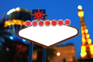 Foto op Plexiglas Blank Welcome To Las Vegas neon sign © somchaij