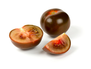 kumato tomatoes isolated on white background