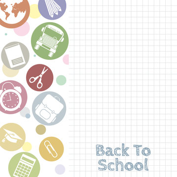 school icons. space for text or photo
