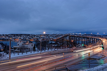 Tromso with the Tromso Bridge