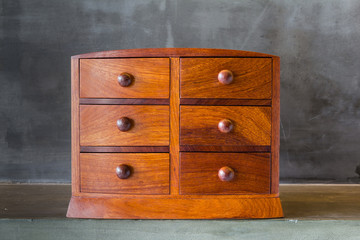 Vintage wooden chest with drawer