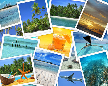collage of tropical destinations