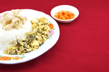 shiitake mushroom snack and egg fried pickle