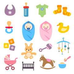 Baby Icons Set - obrazy, fototapety, plakaty
